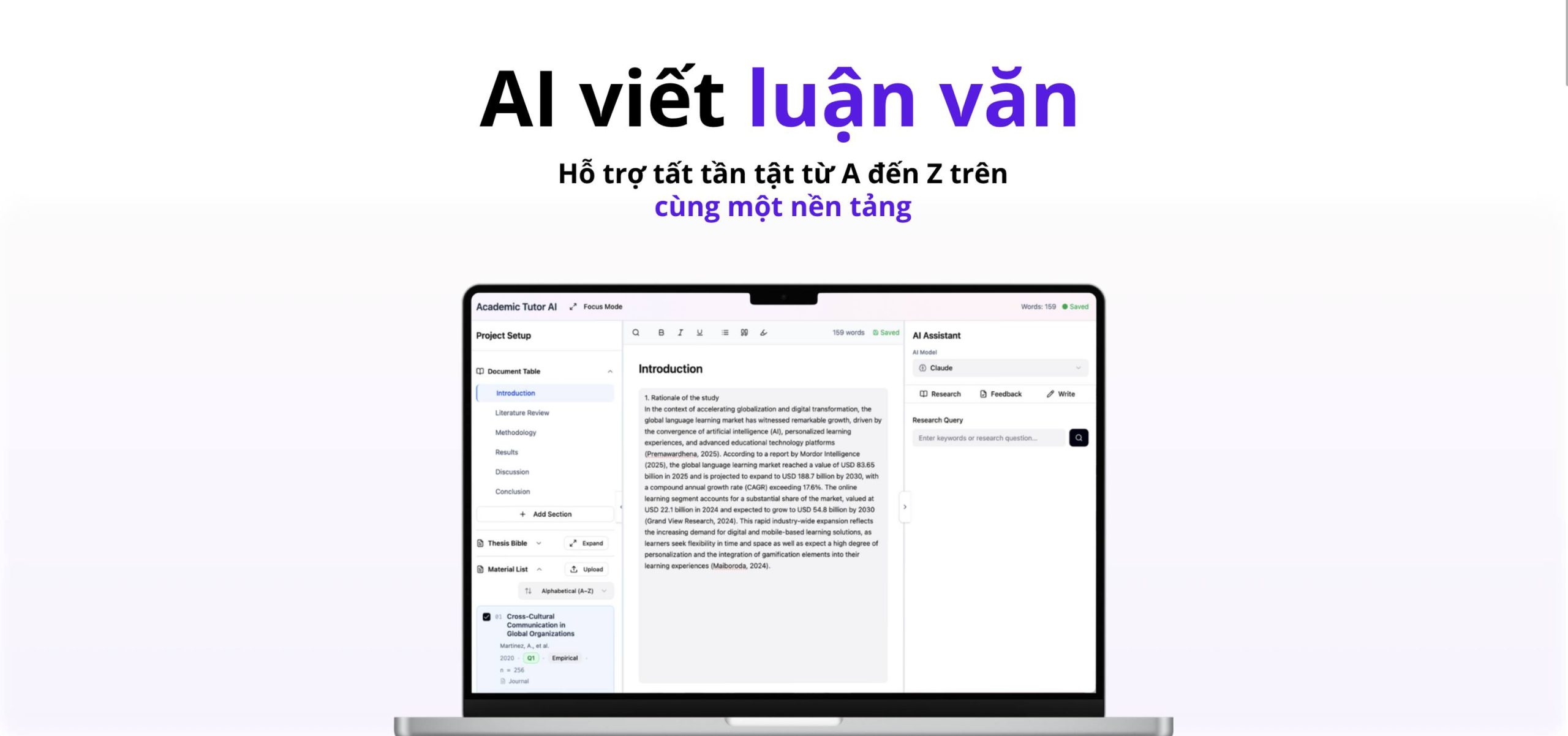 MistWriter AI: Viết khóa luận liền mạch trong một workspace duy nhất