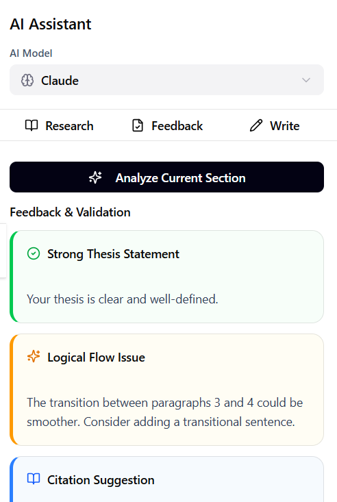 Màn hình trợ lý AI chứa văn bản và chỉ dẫn hữu ích cho người dùng.
