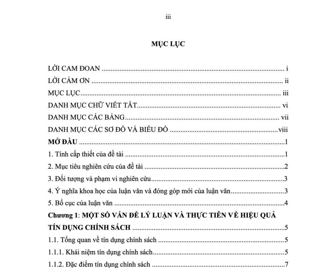 Mẫu mục lục